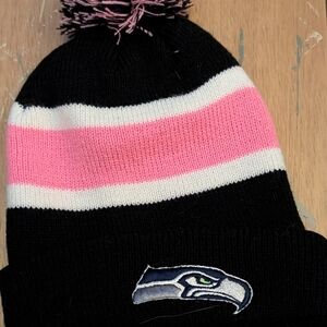 Black and Pink Seattle Seahawks Knit Beanie